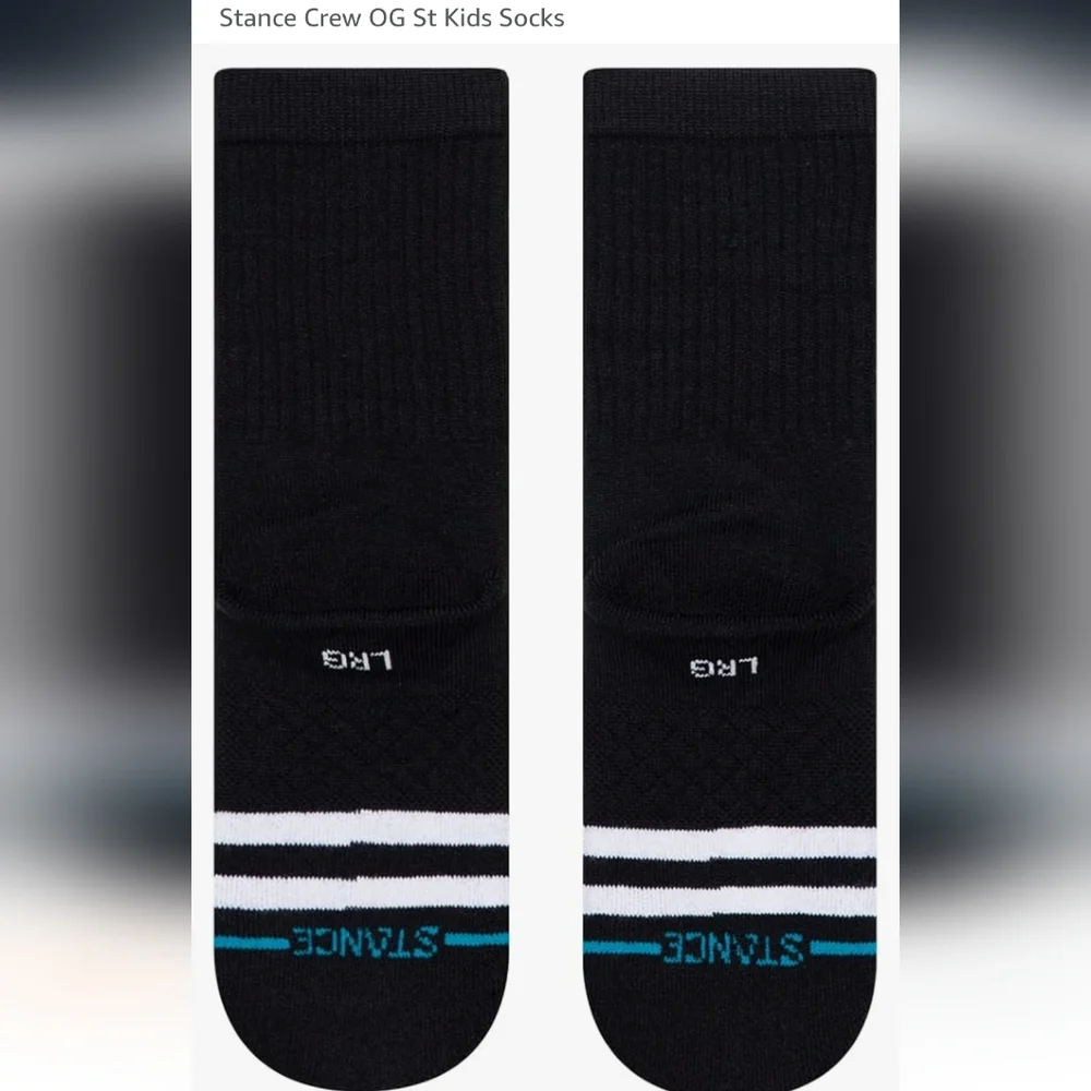 NWT Kid's OG Stance Black and White Socks